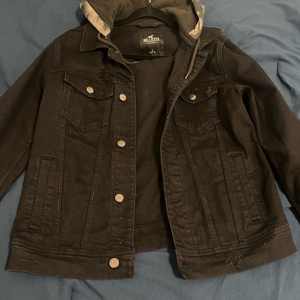 Hollister Mens black jean jacket